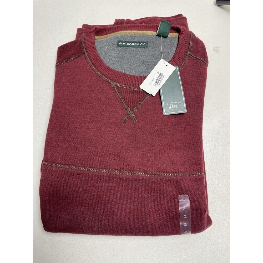 NWT Bass fleece Lined Sweater Sz x-large Maroon